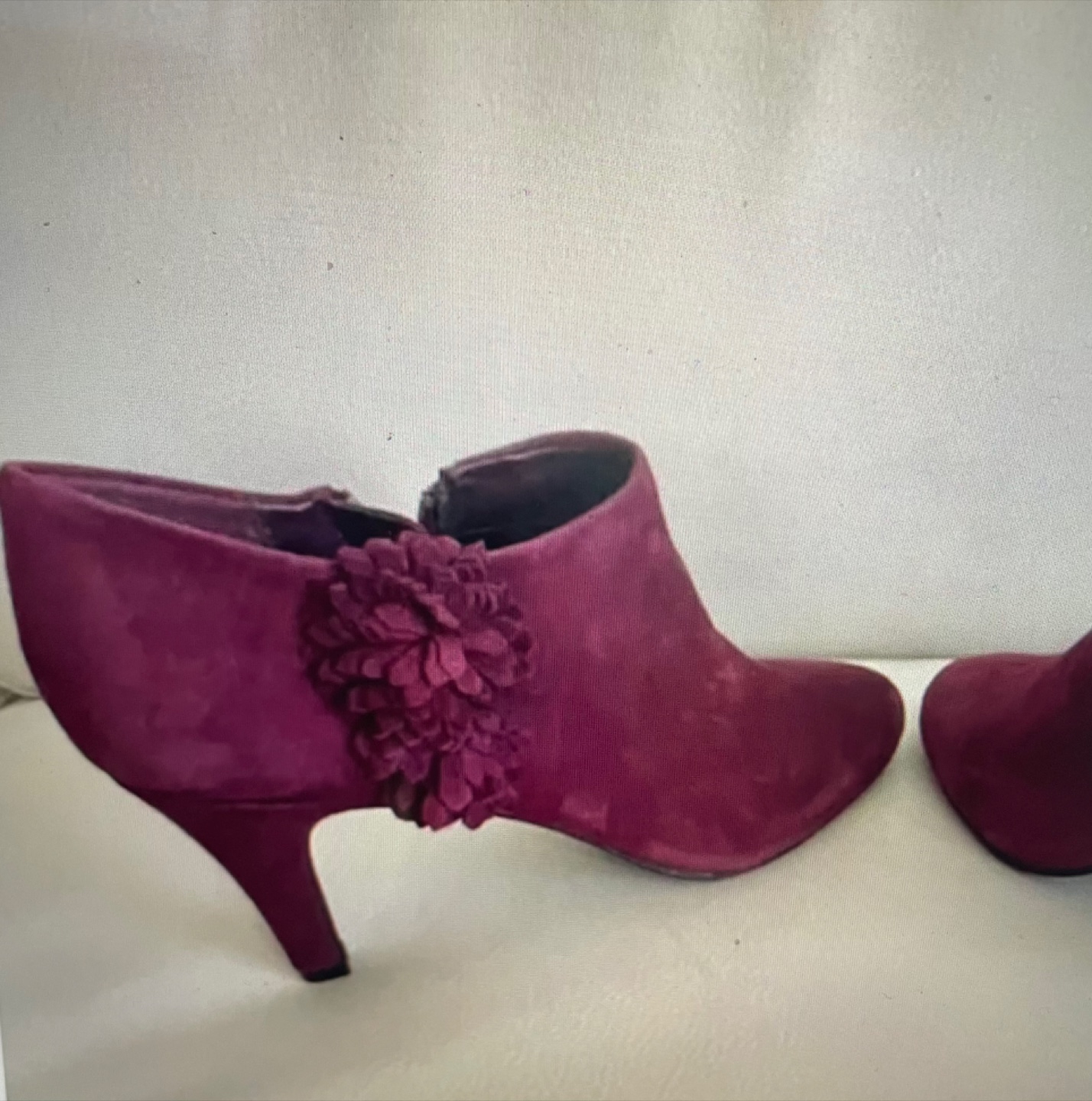 Arnold Churguns Burgundy Suede Ankle Boots
