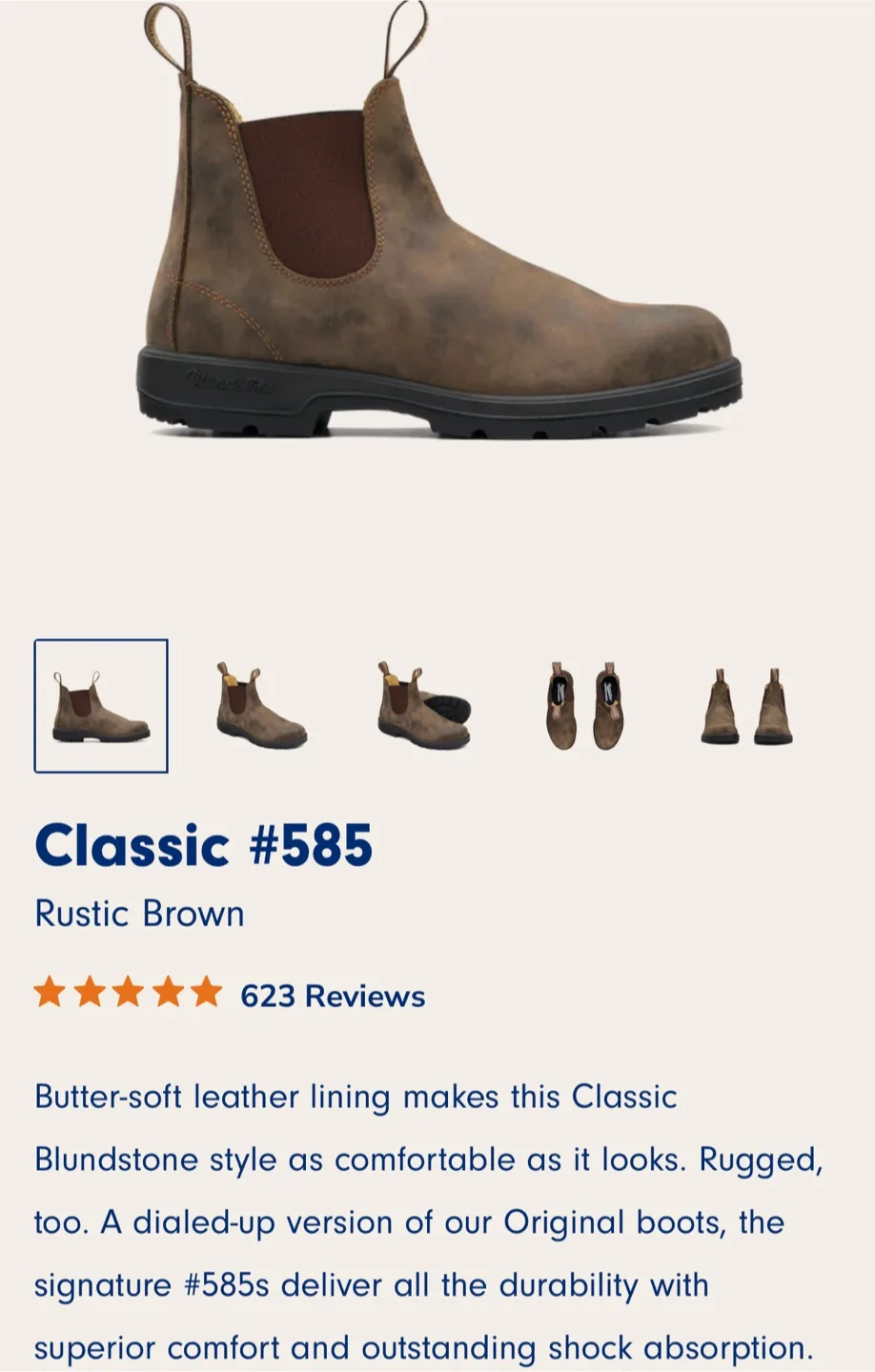 🥕 Blundstone Classic 585 Rustic Brown Boots thumbnail