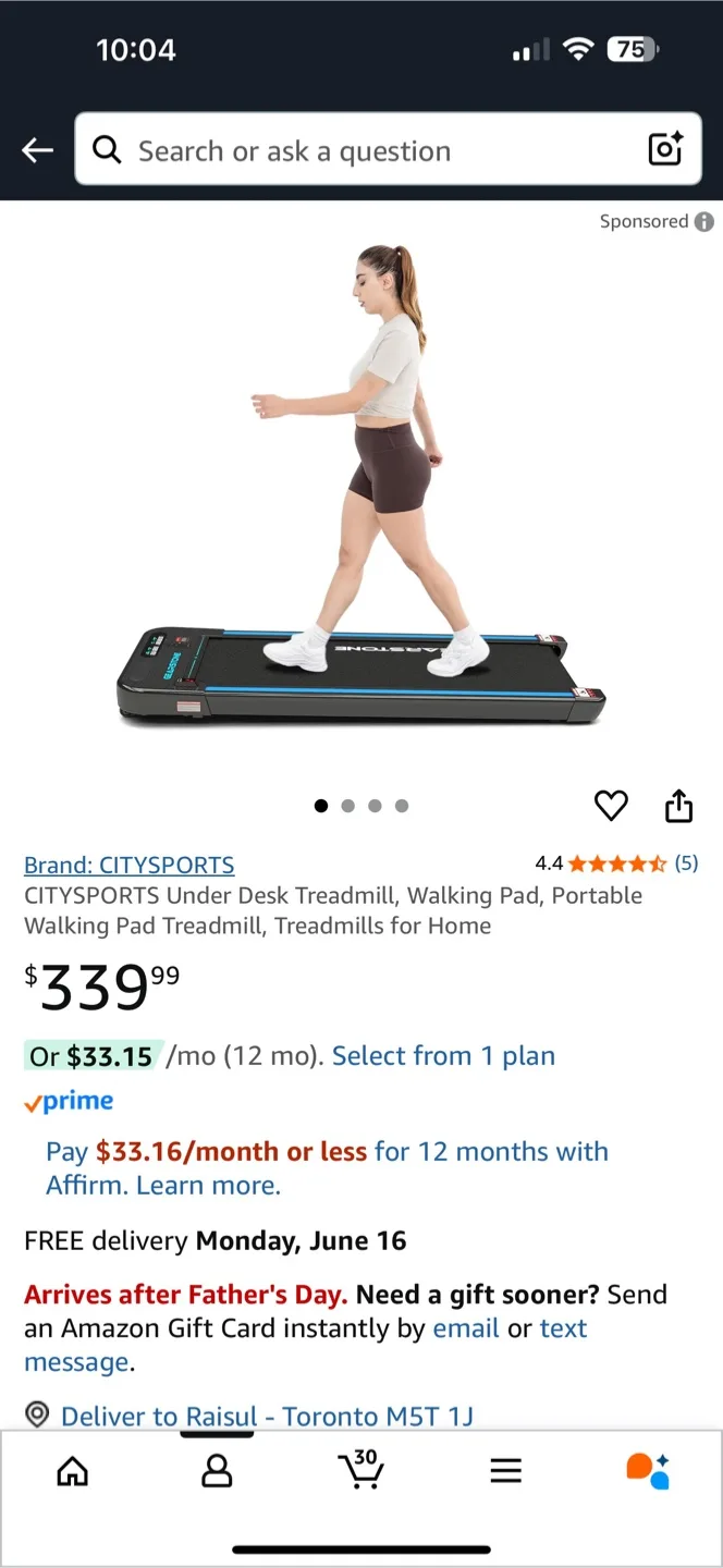 CITYSPORTS Fitness Walker Treadmill image indicator(2)