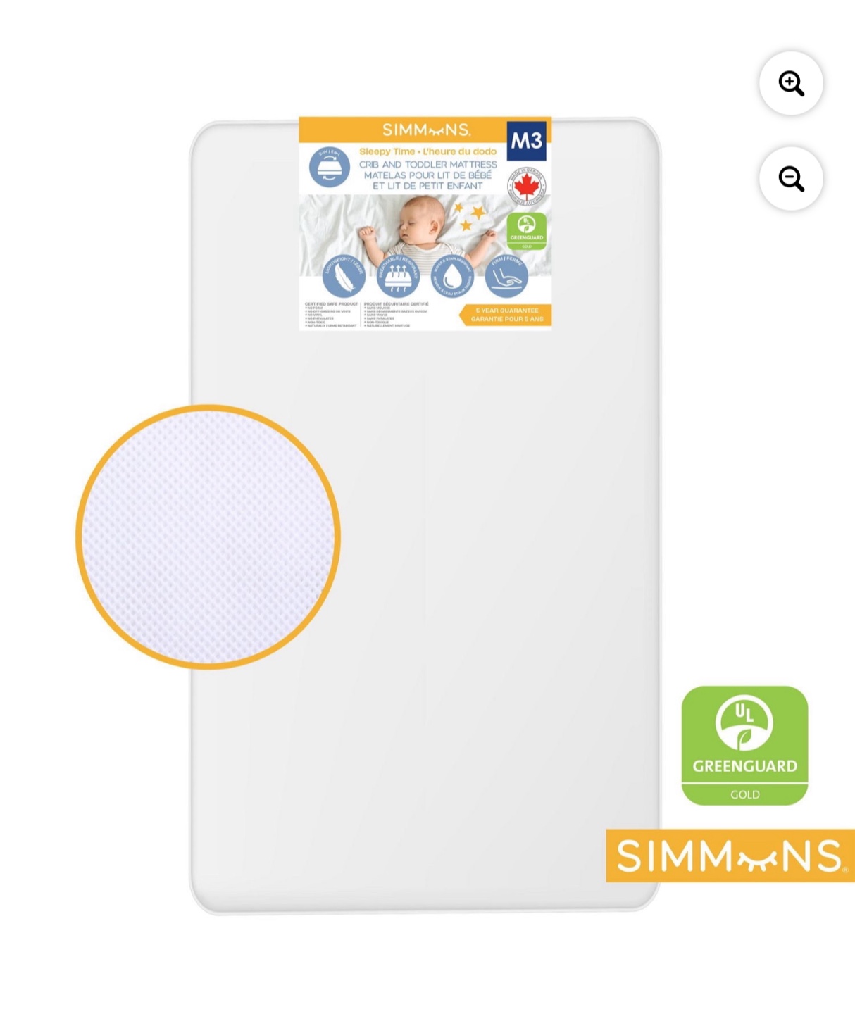 SIMMONS M3 Sleepy Time Crib and Toddler Mattress