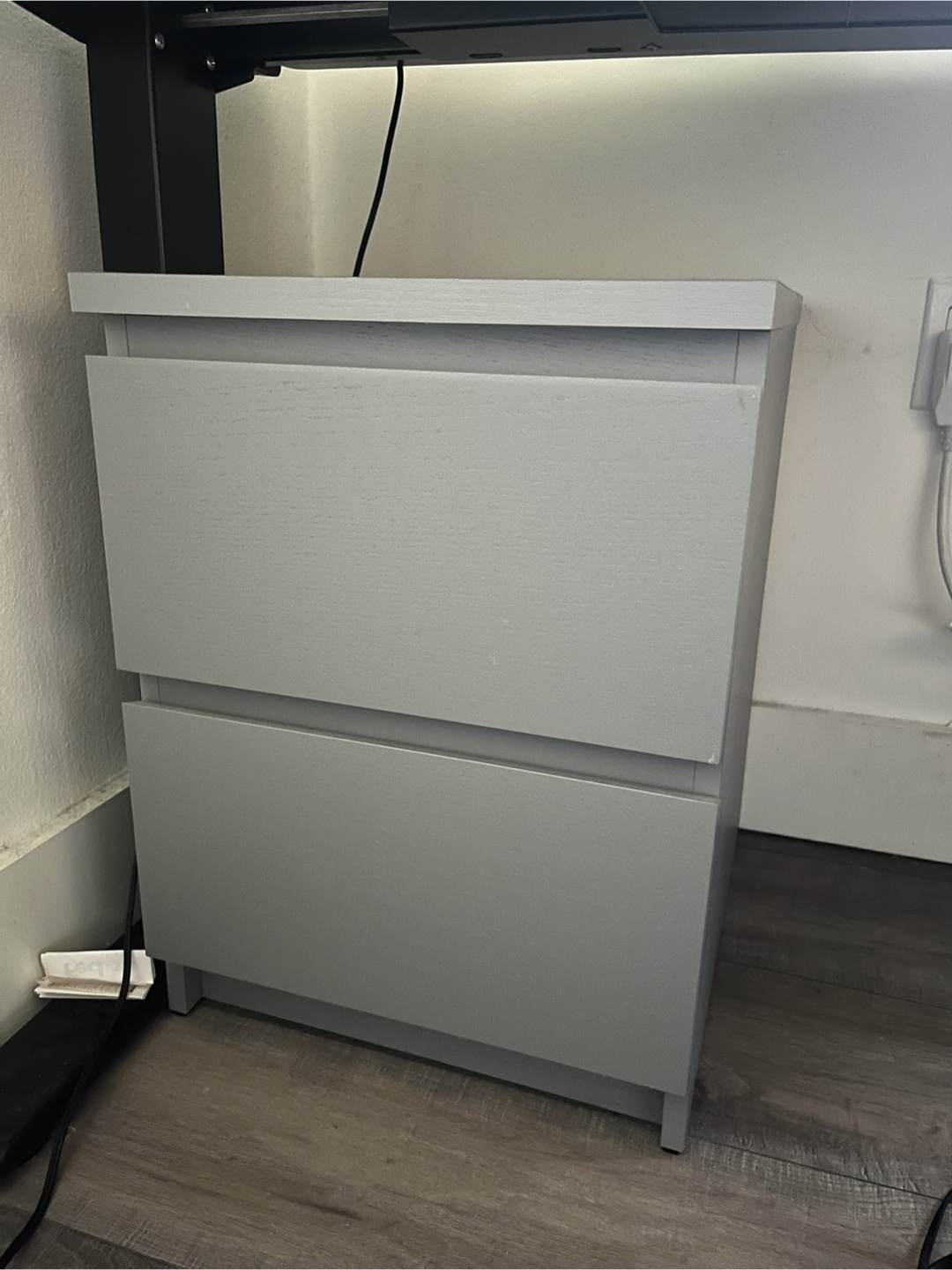 IKEA MALM 2-Drawer Chest - Gray Stained