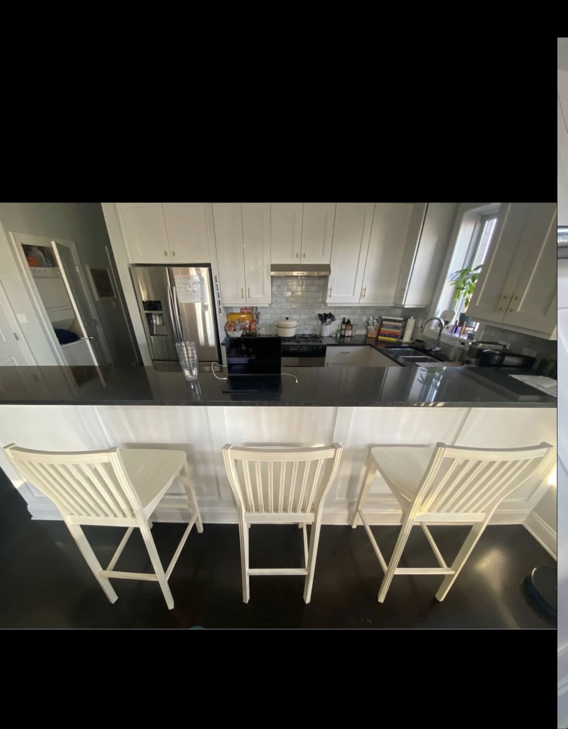 Set of 3 White Wooden Bar Stools - photo 3