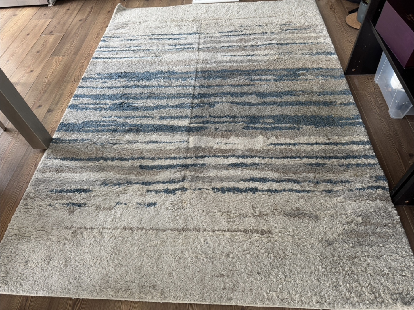 Area Rug with Blue and Grey Stripes - photo 2