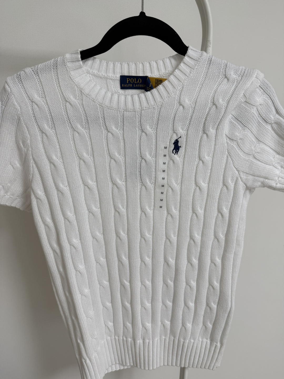 Polo Ralph Lauren White Knit Sweater, Size M