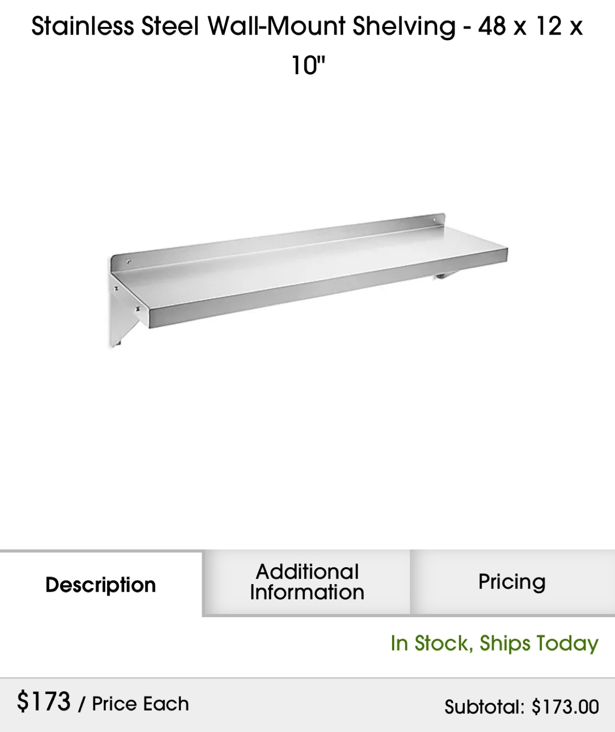 Stainless Steel Wall-Mount Shelving - photo 2