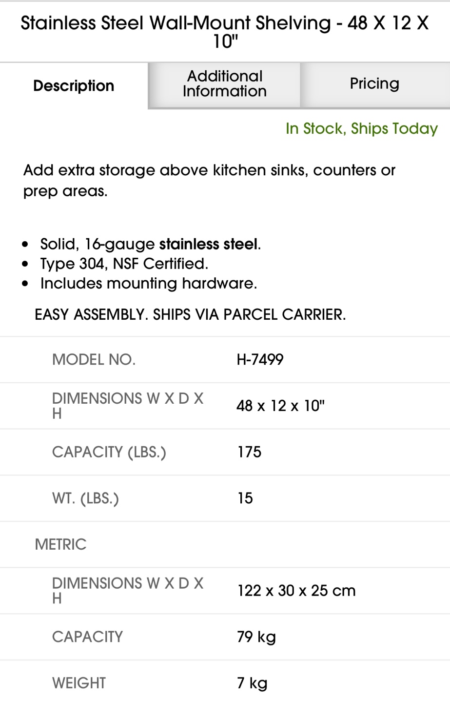 Stainless Steel Wall-Mount Shelving - photo 4