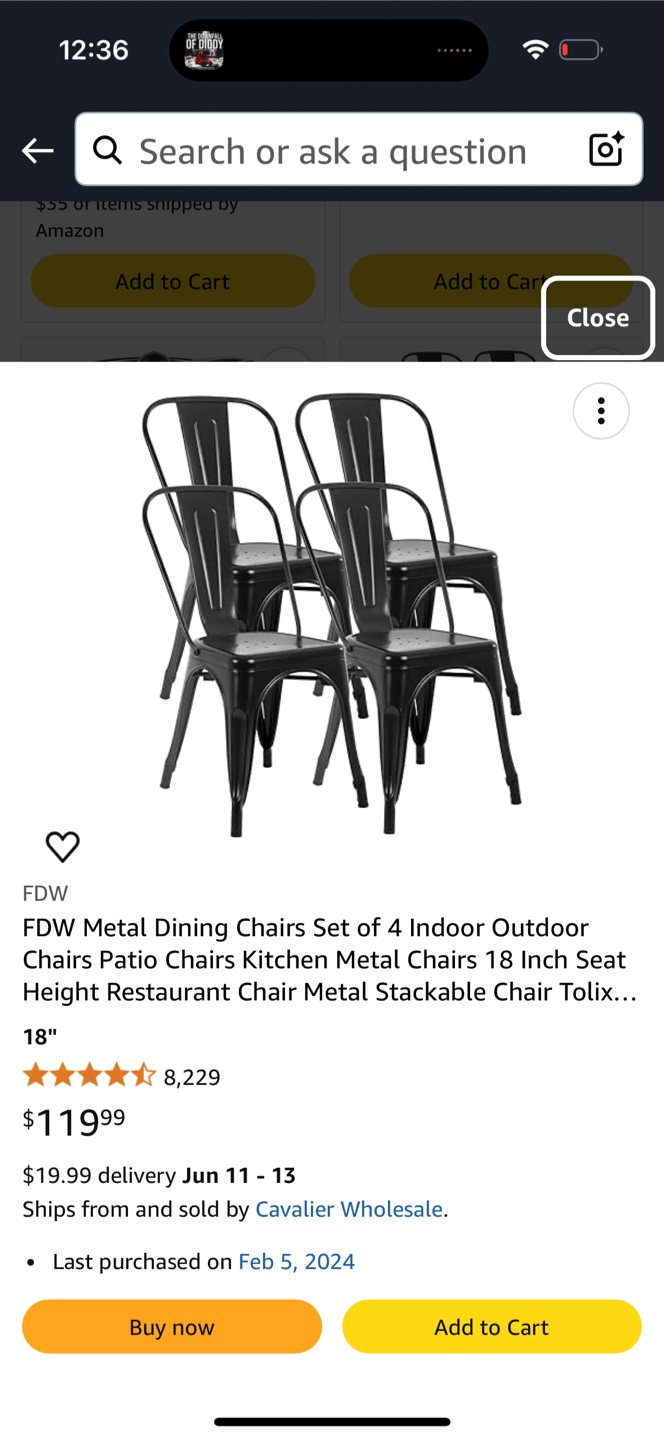 Black Metal Chair - photo 2