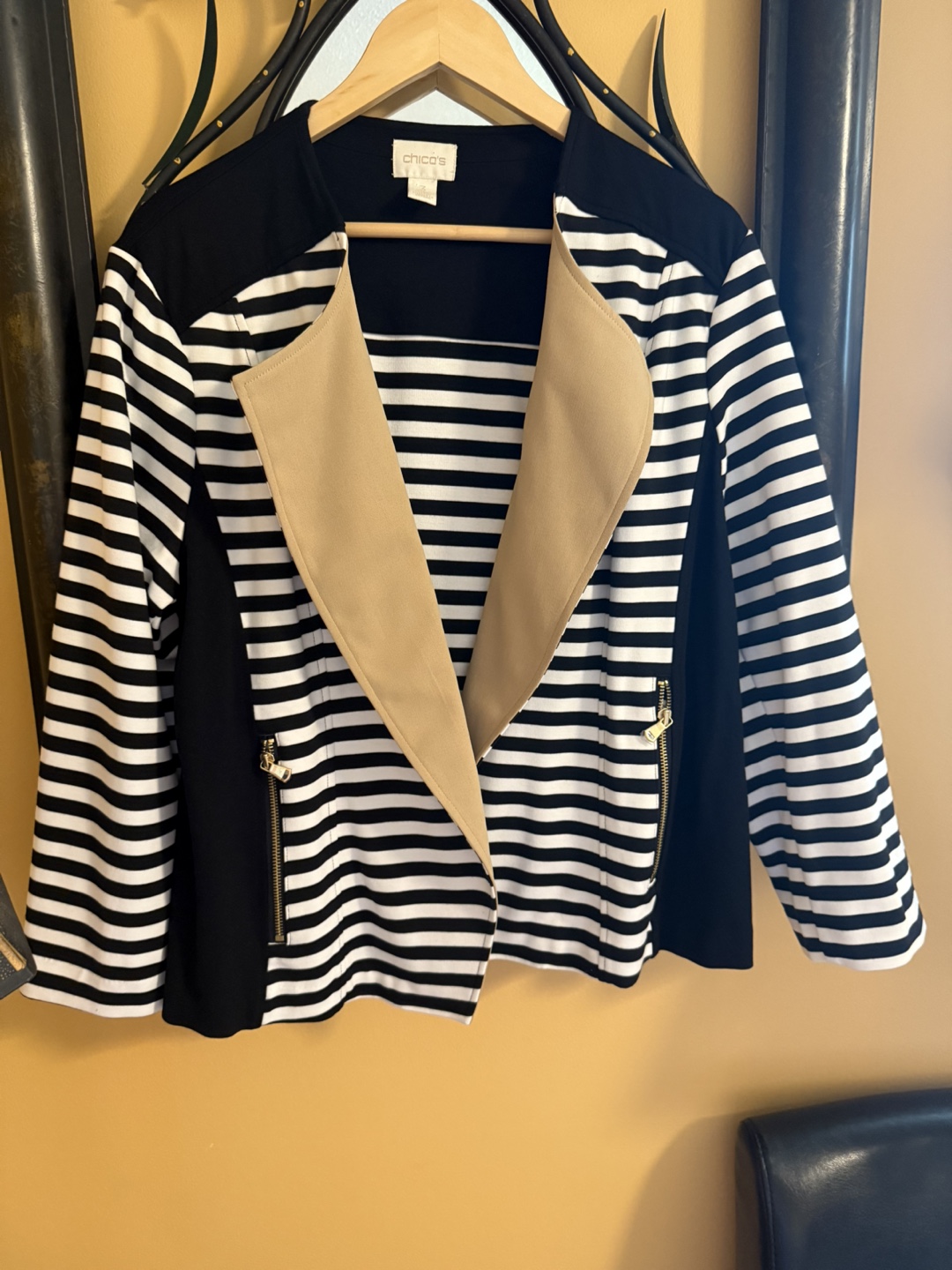 Chico's Black & White Striped Jacket - photo 2