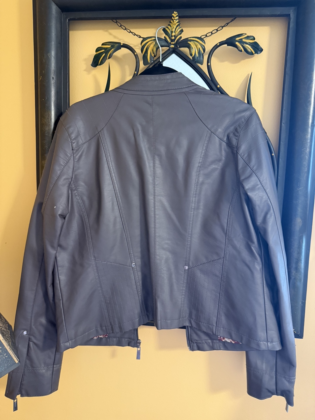 Grey Faux Leather Jacket - photo 3