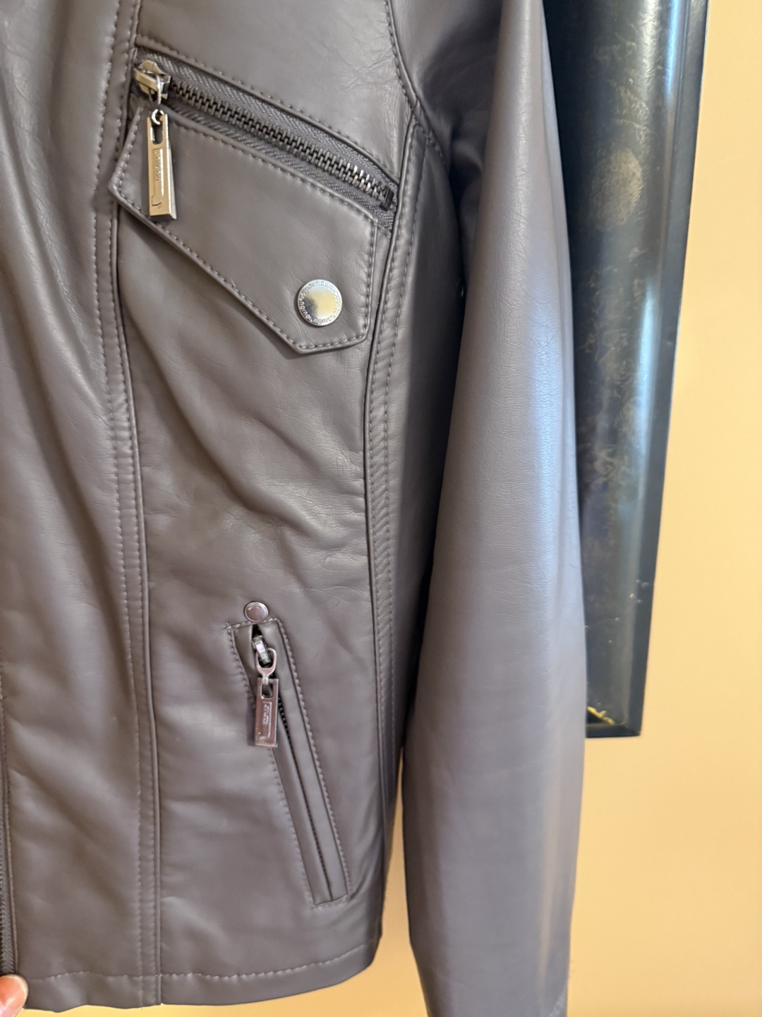 Grey Faux Leather Jacket - photo 4