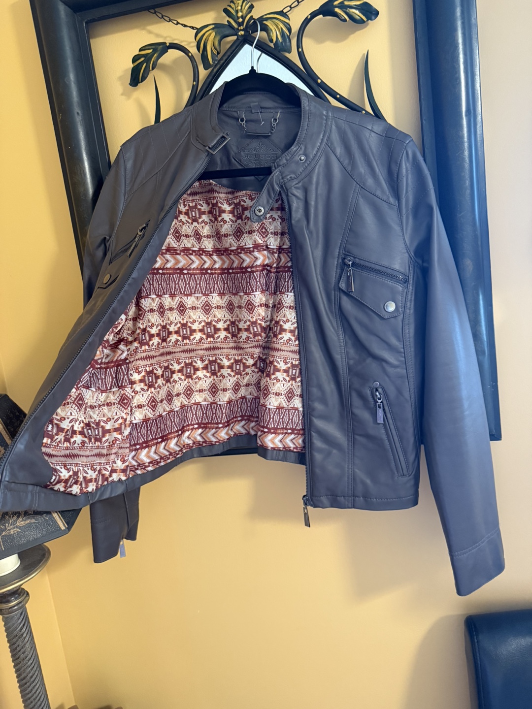 Grey Faux Leather Jacket - photo 2