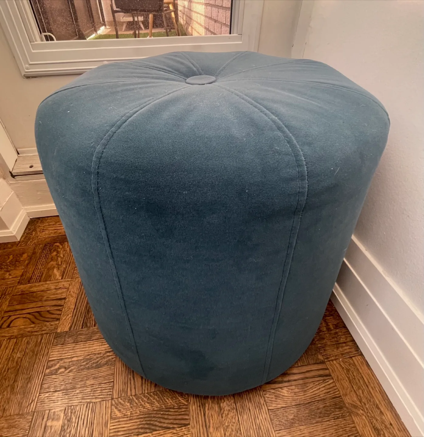 Teal Fabric Ottoman 💚 thumbnail