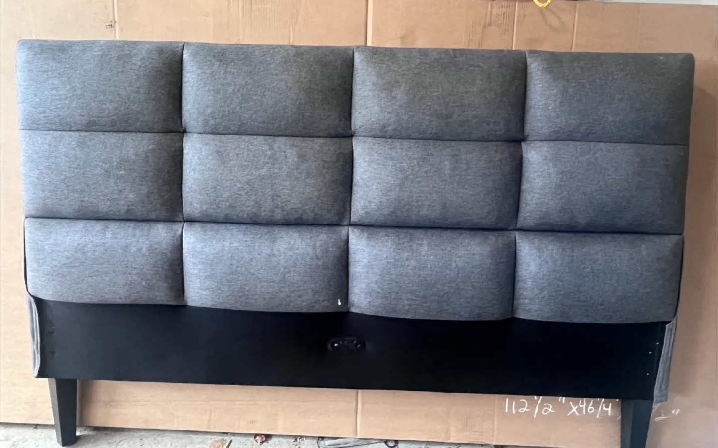 Queen Grey Upholstered Headboard thumbnail