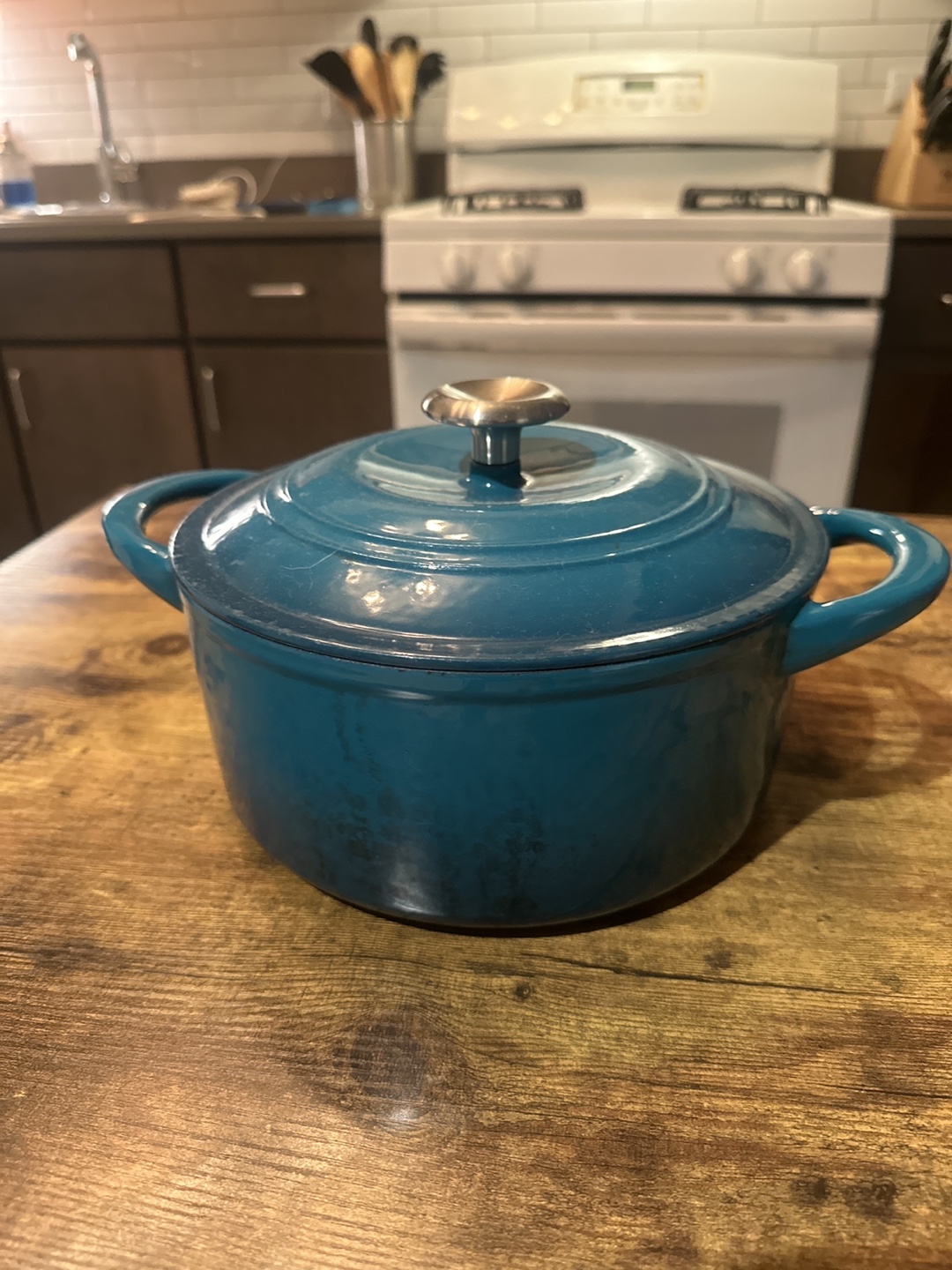 Blue Cast Iron Dutch Oven