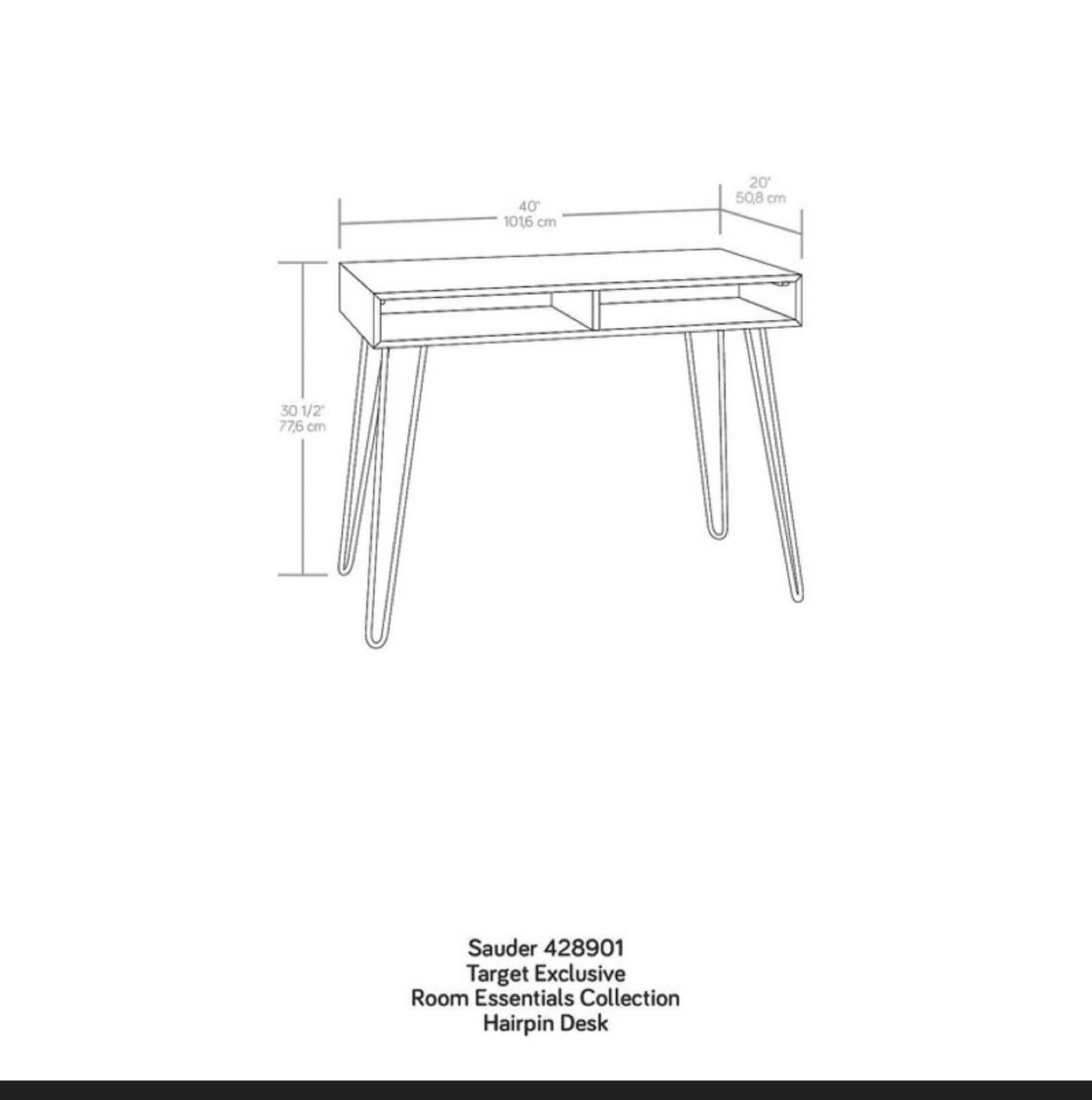 Desk; wooden hairpin desk - photo 5