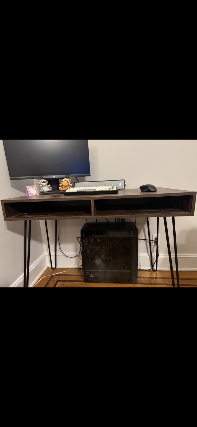 Desk; wooden hairpin desk - photo 2