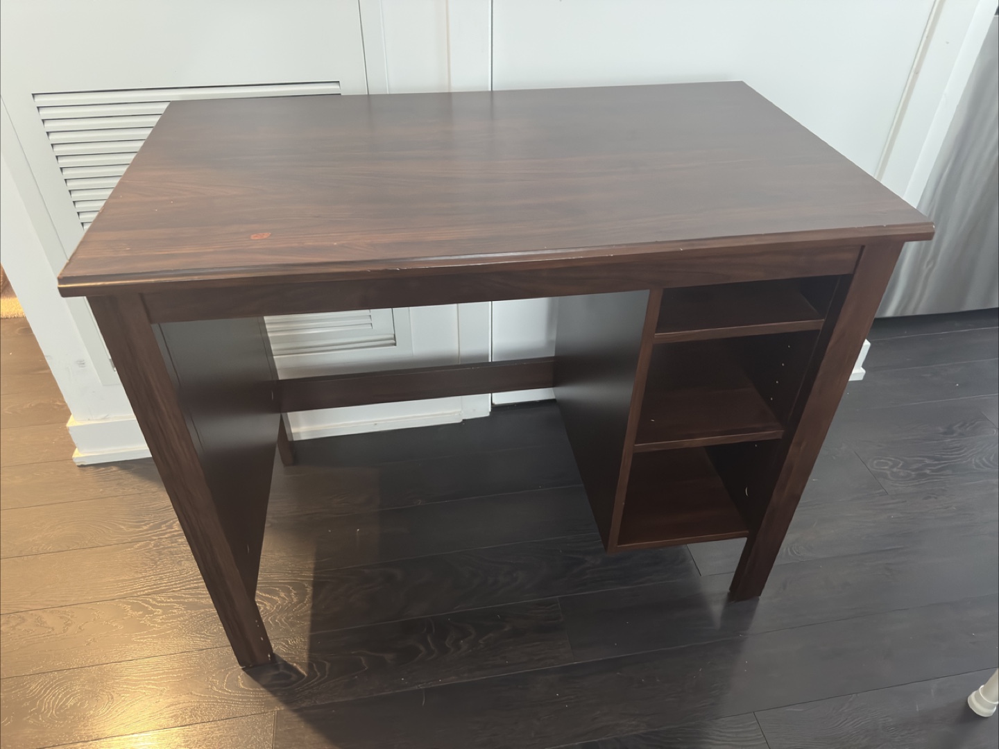 Dark Brown Desk With Shelves and office chair - photo 4