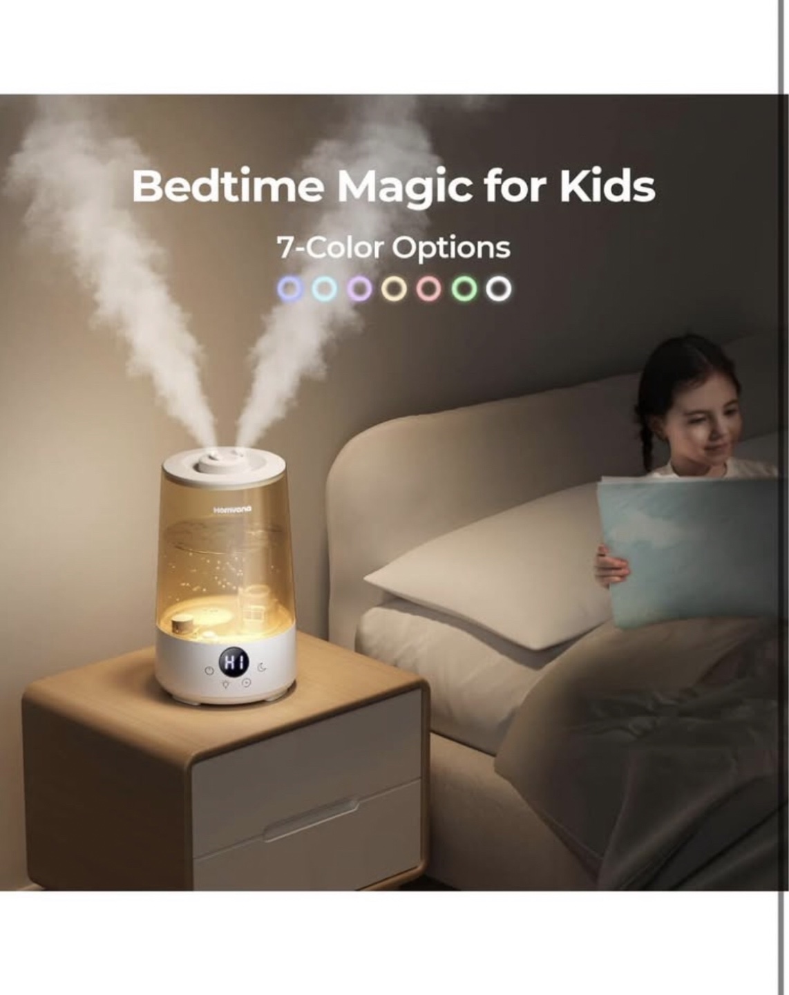 New Homvana Humidifiers for Bedroom Home, 3L Cool - photo 5