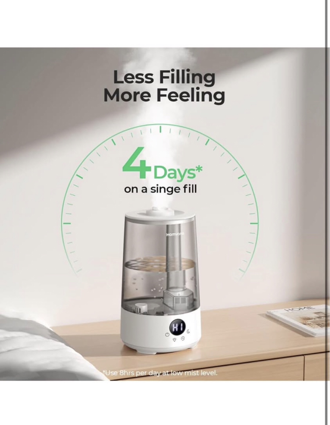 New Homvana Humidifiers for Bedroom Home, 3L Cool - photo 4
