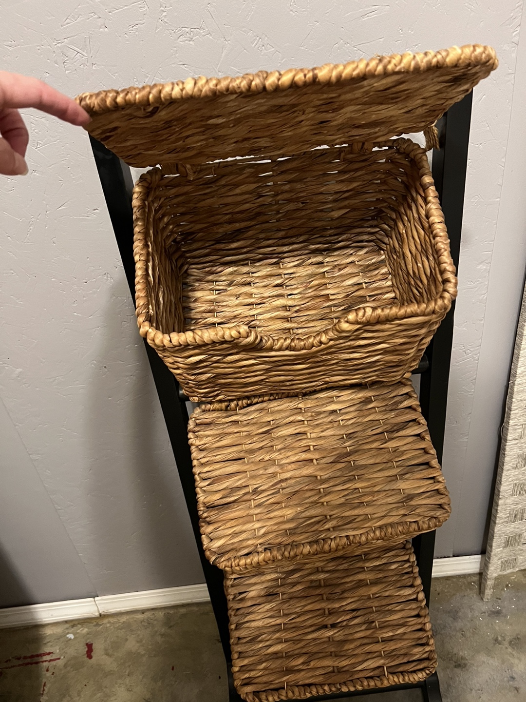 3-Tier Wicker Basket Shelf - photo 2