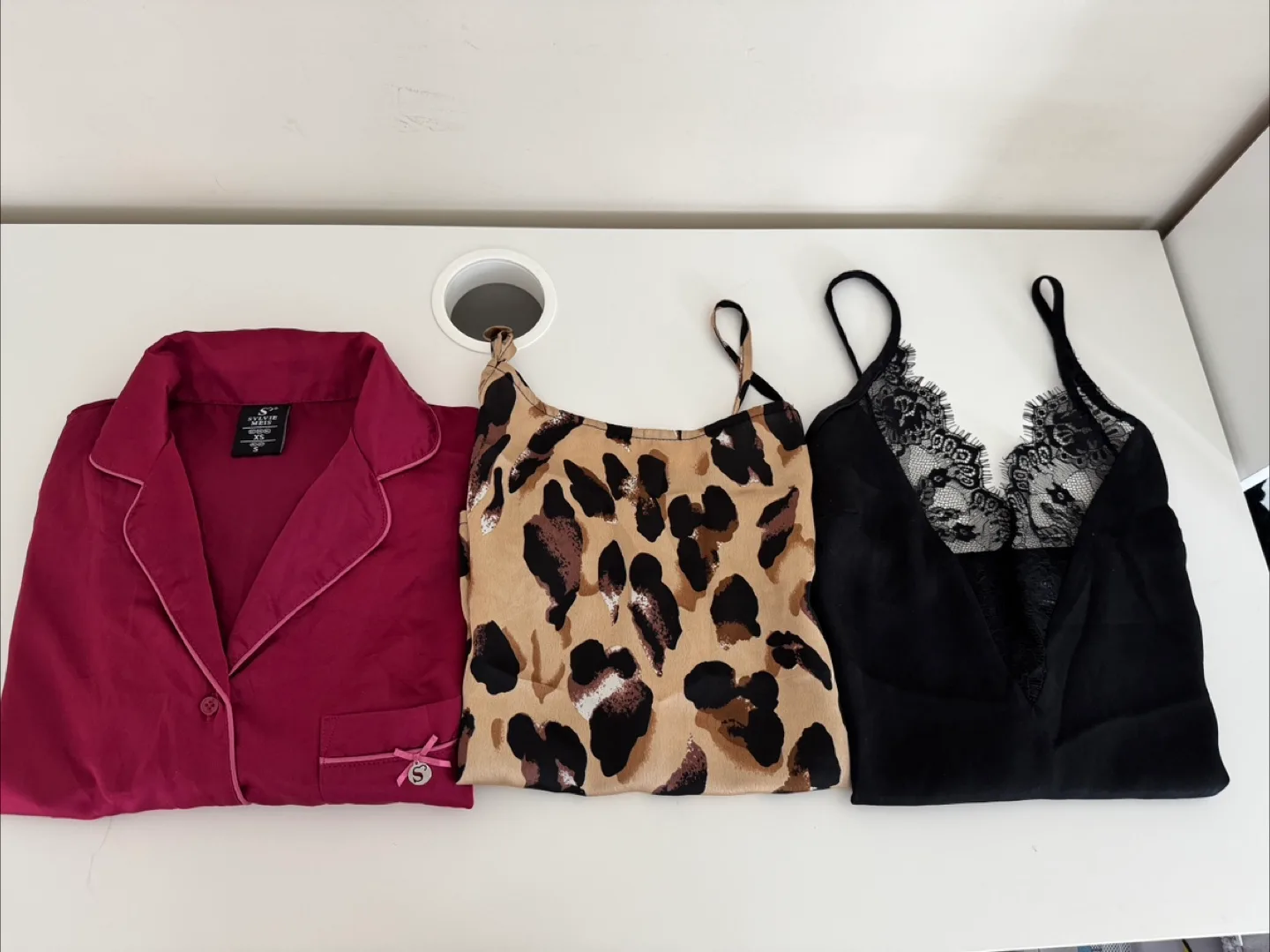 Burgundy Satin Pajama set thumbnail