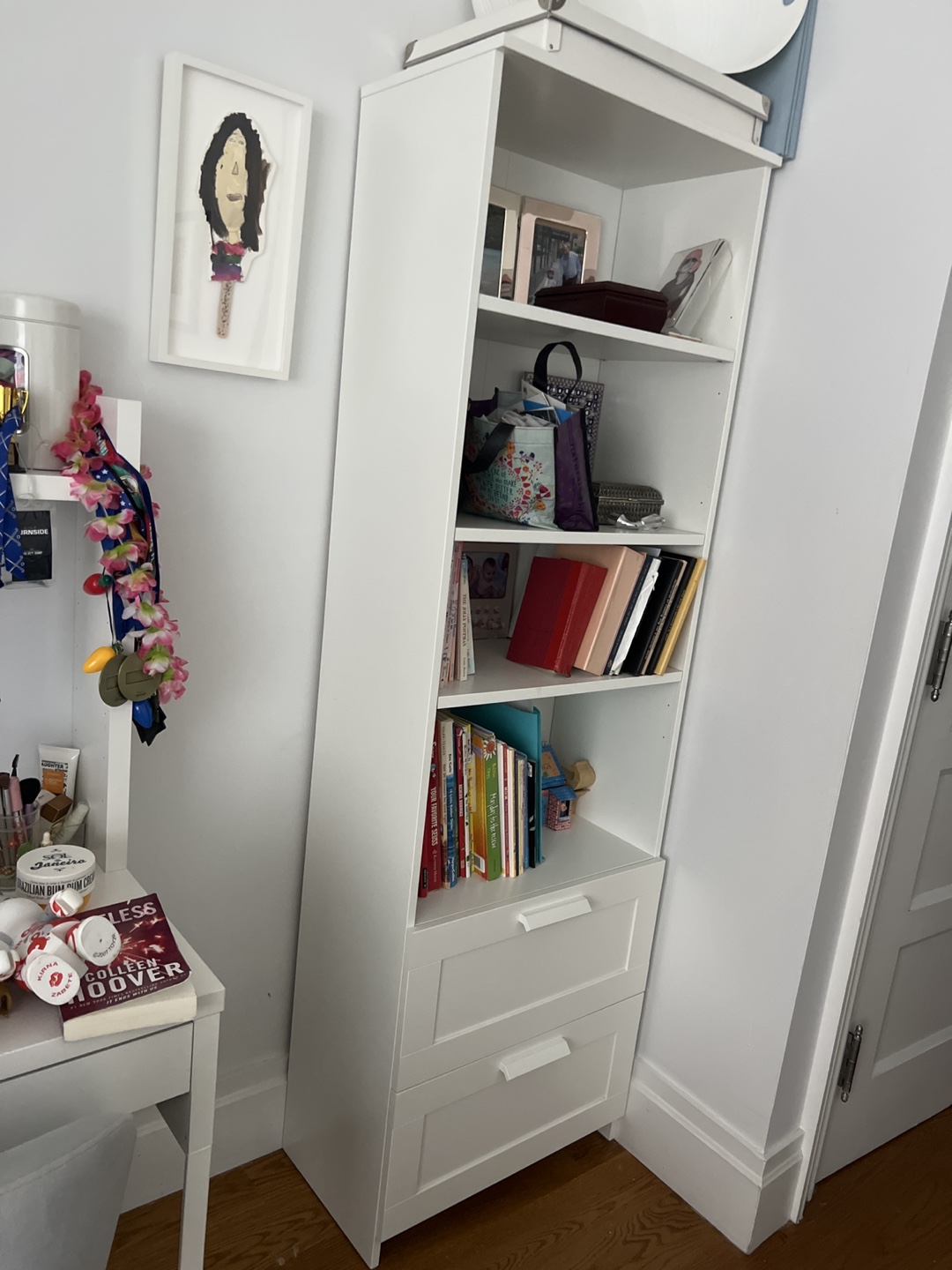 IKEA White Bookshelf with Drawers - photo 2