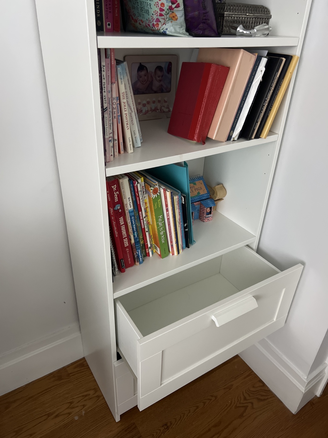 IKEA White Bookshelf with Drawers - photo 3