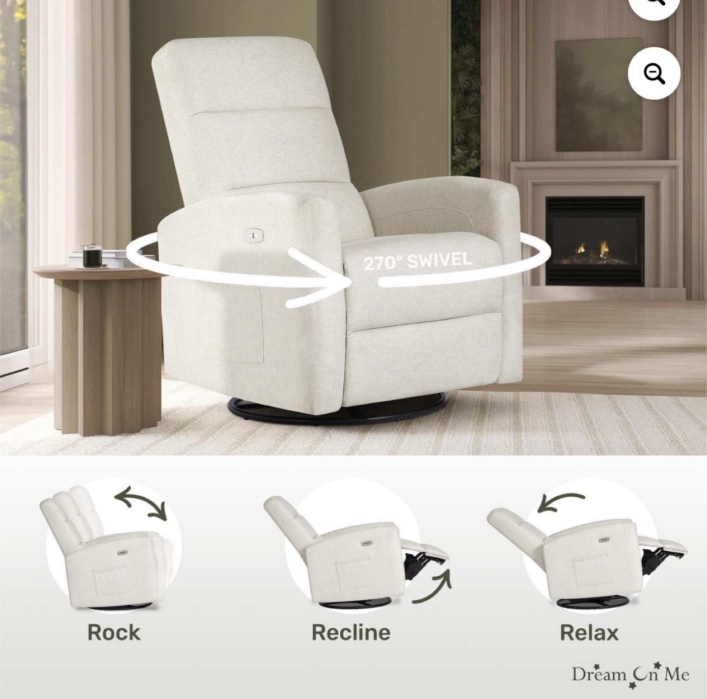 Dream On Me Swivel Rocking Recliner - photo 2