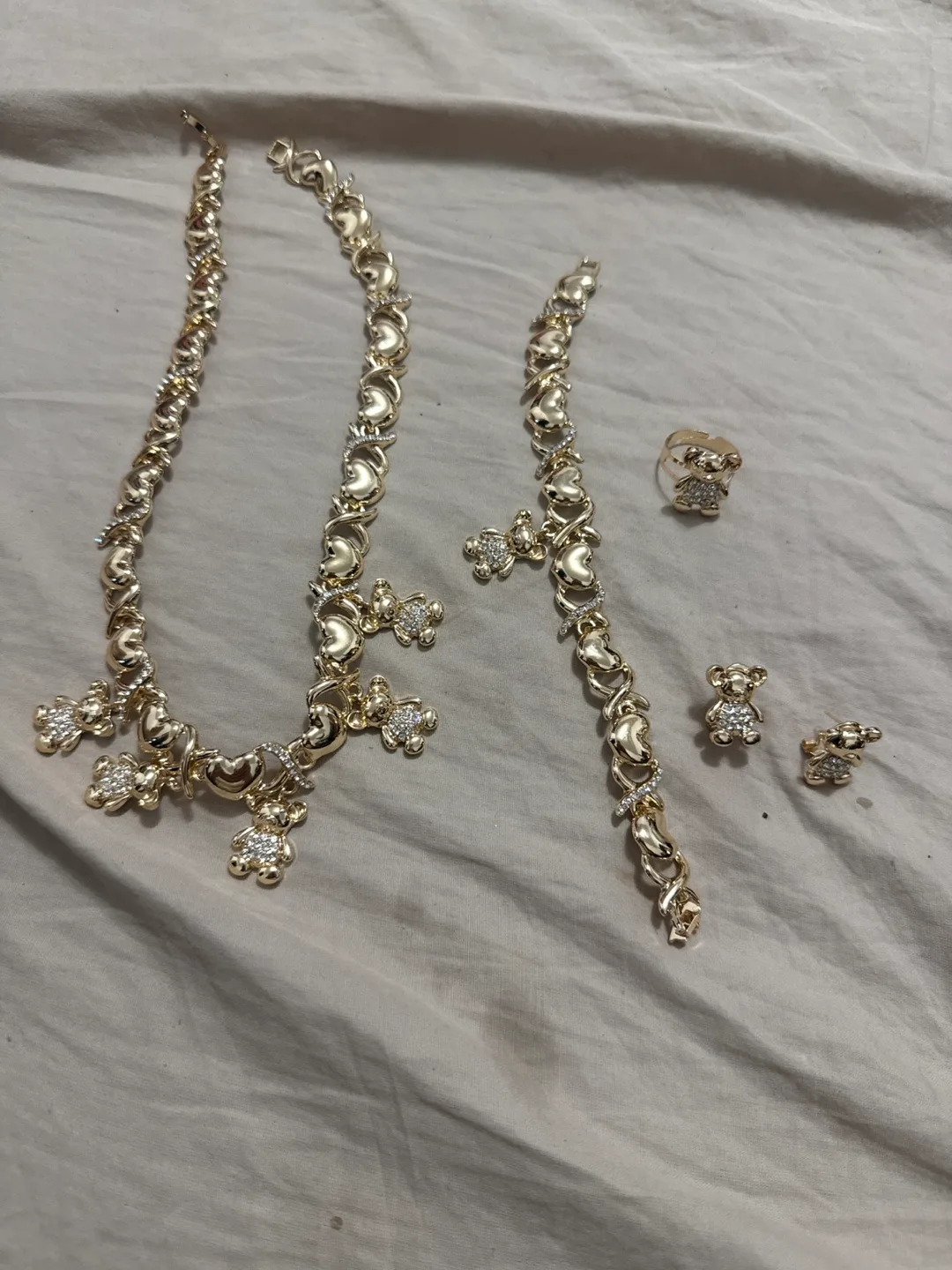 Golden Teddy Bear Jewelry Set thumbnail
