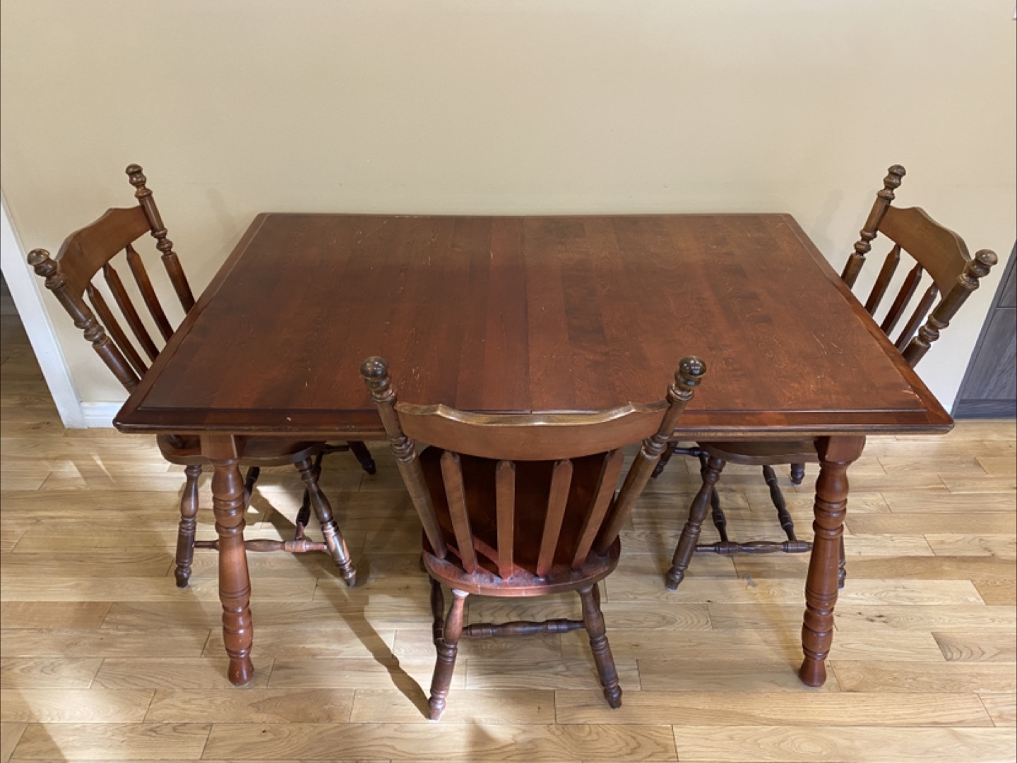 Vintage Cherry Wood Dining Set with 3 Chairs (CAN DELIVER)