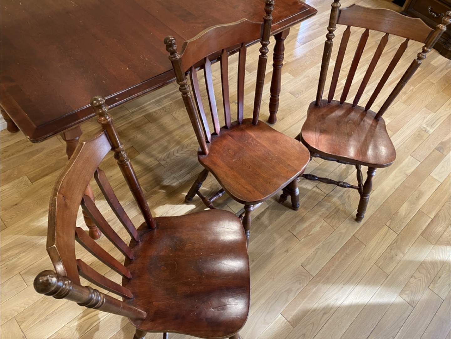 Vintage Cherry Wood Dining Set with 3 Chairs (CAN DELIVER) - photo 5
