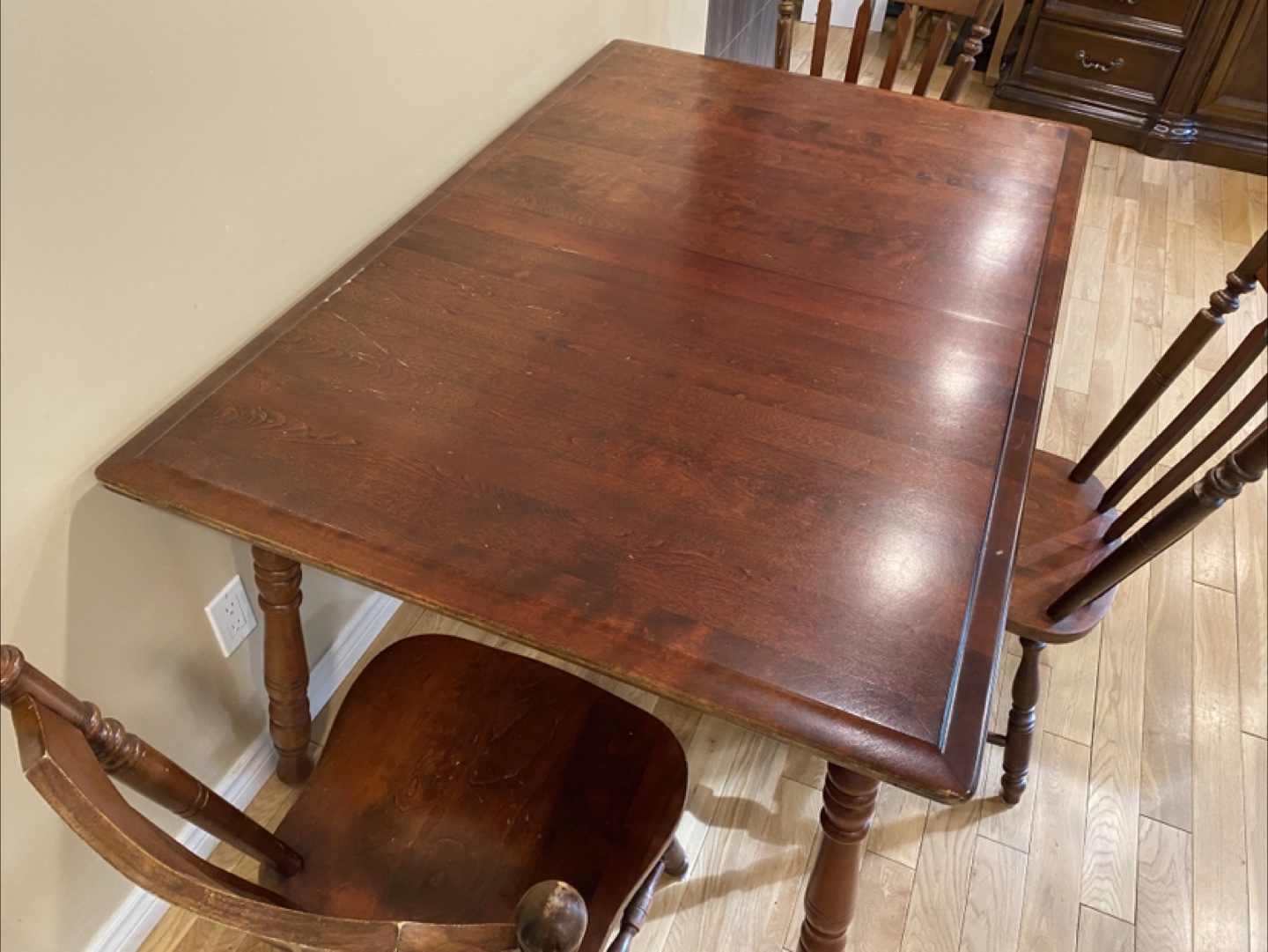 Vintage Cherry Wood Dining Set with 3 Chairs (CAN DELIVER) - photo 3