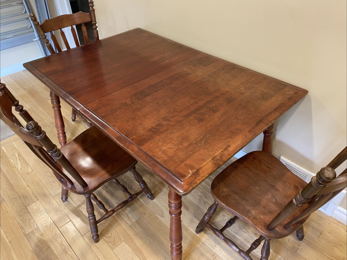 Vintage Cherry Wood Dining Set with 3 Chairs (CAN DELIVER) - photo 2