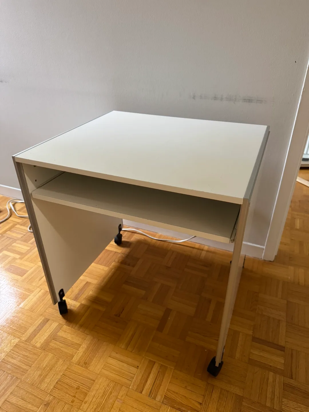 White Desk with Silver Trims thumbnail