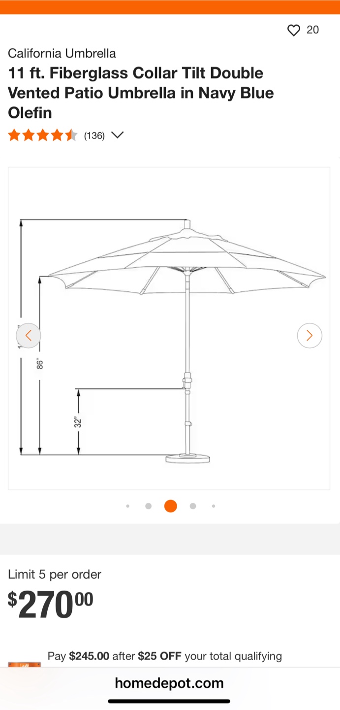 CALIFORNIA UMBRELLA 11'🥕 - photo 4
