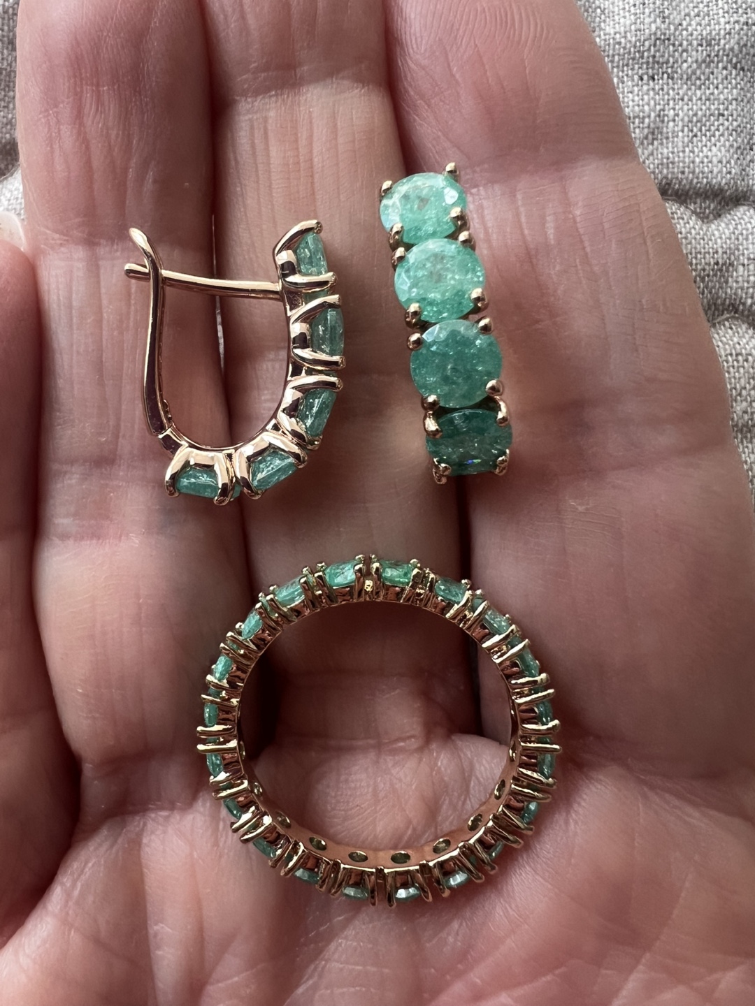 14k turquoise earrings ring (size 8)