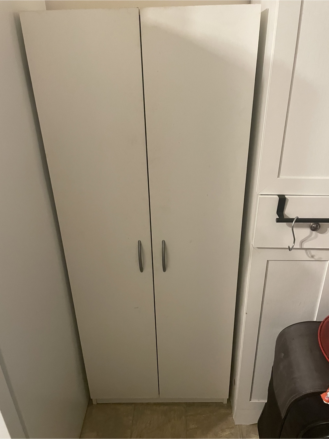 Tall White Storage Cabinet - photo 2