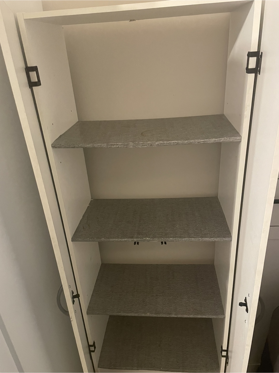 Tall White Storage Cabinet