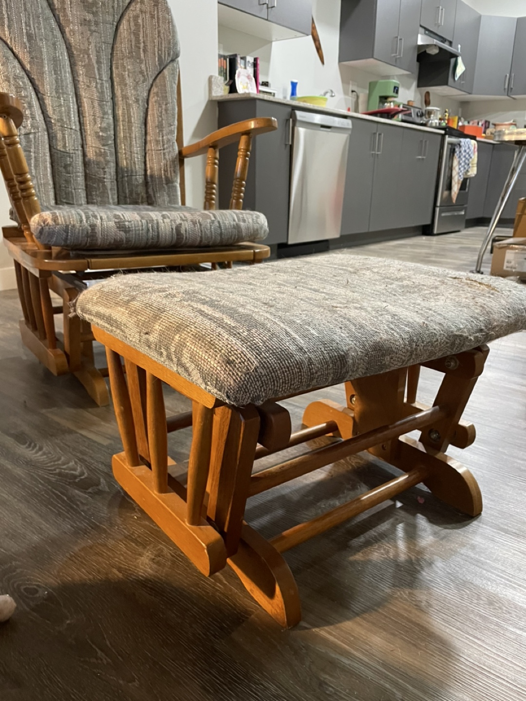 Wooden Glider Chair with Ottoman - photo 4