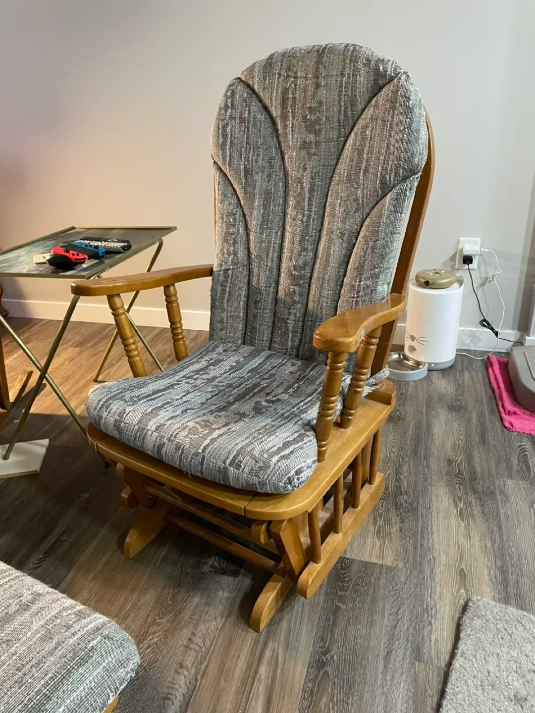 Wooden Glider Chair with Ottoman thumbnail