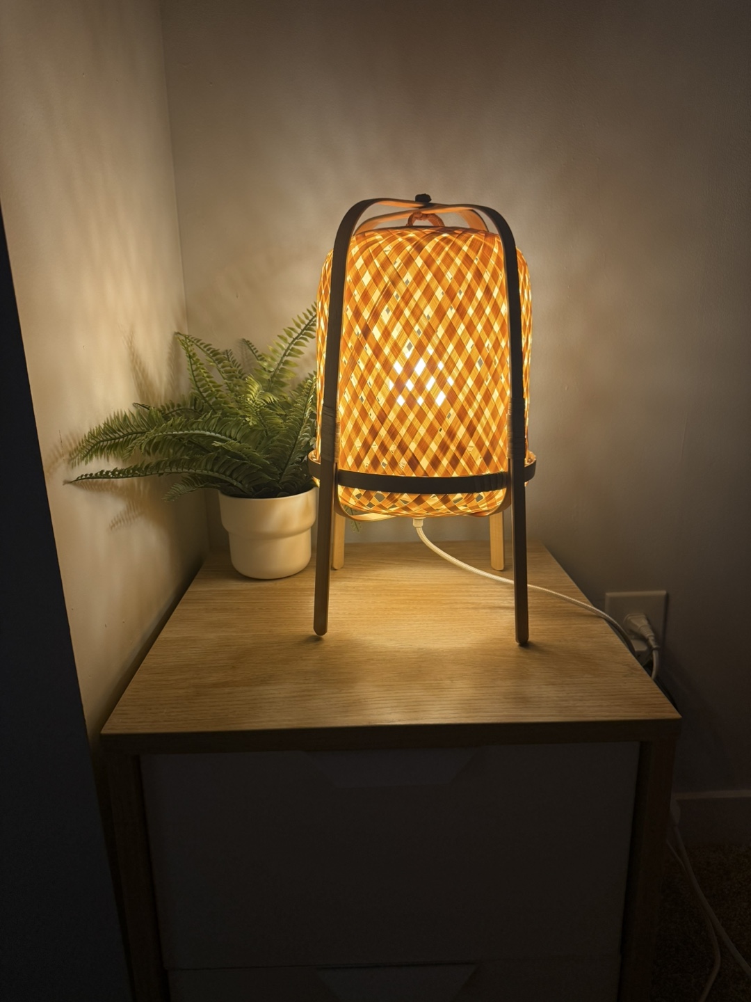 IKEA Bamboo handmade table/bedroom lamp