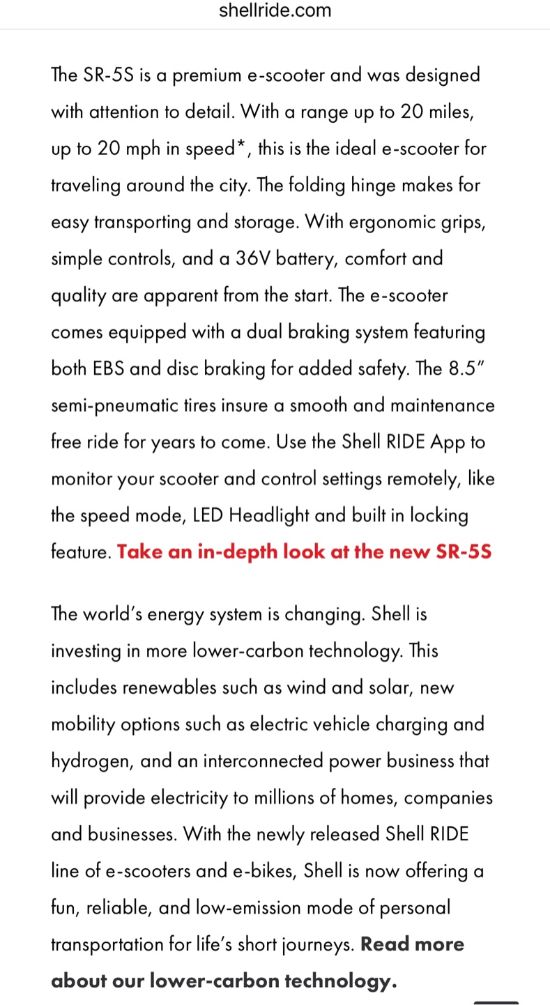 Shell Ride SR-5S E-Scooter - photo 5