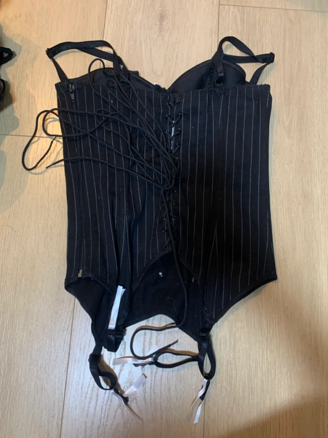 Black Striped Corset Top thumbnail