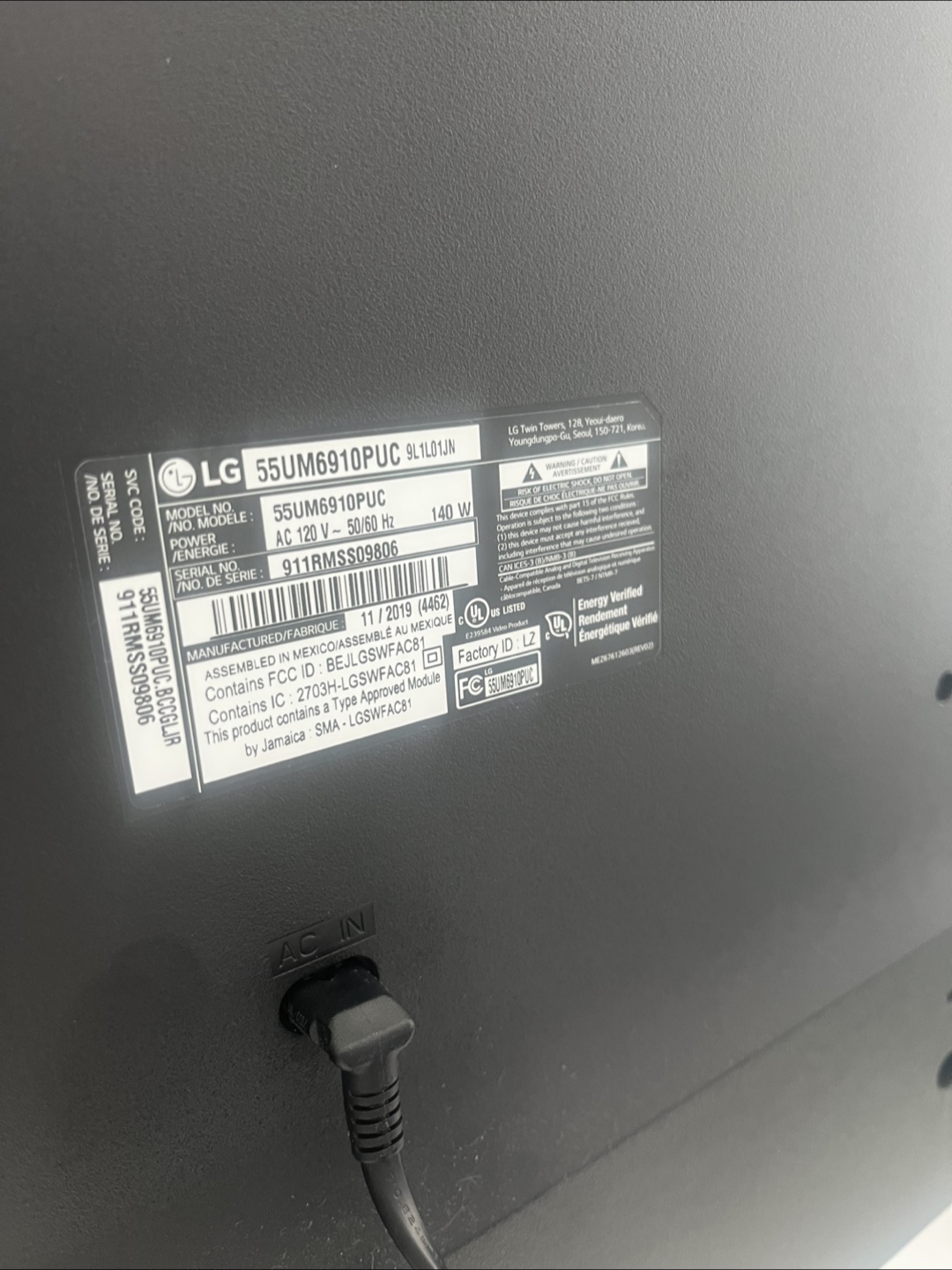 LG 55" smart TV - photo 2
