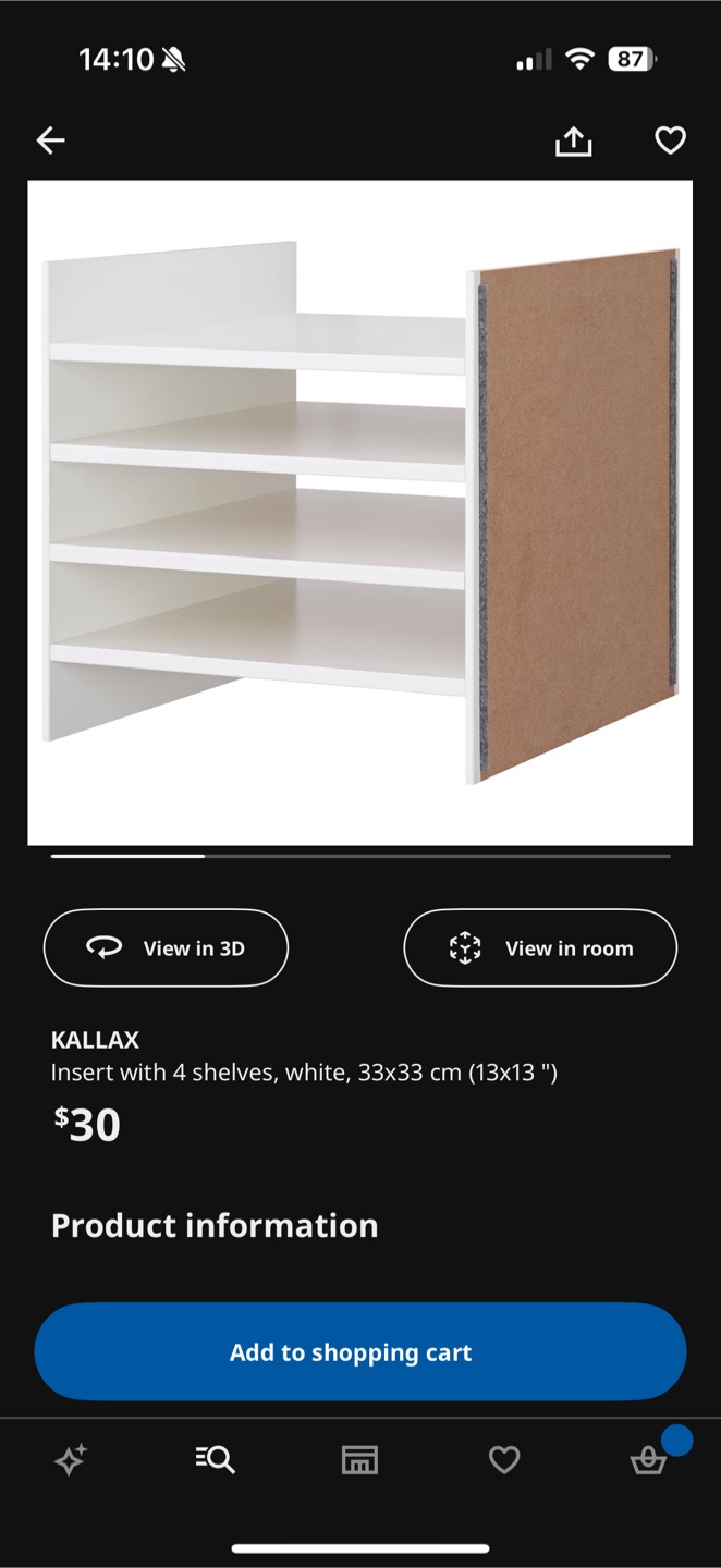 Both for $35 ikea KALLAX insert 4 shelves - brand new