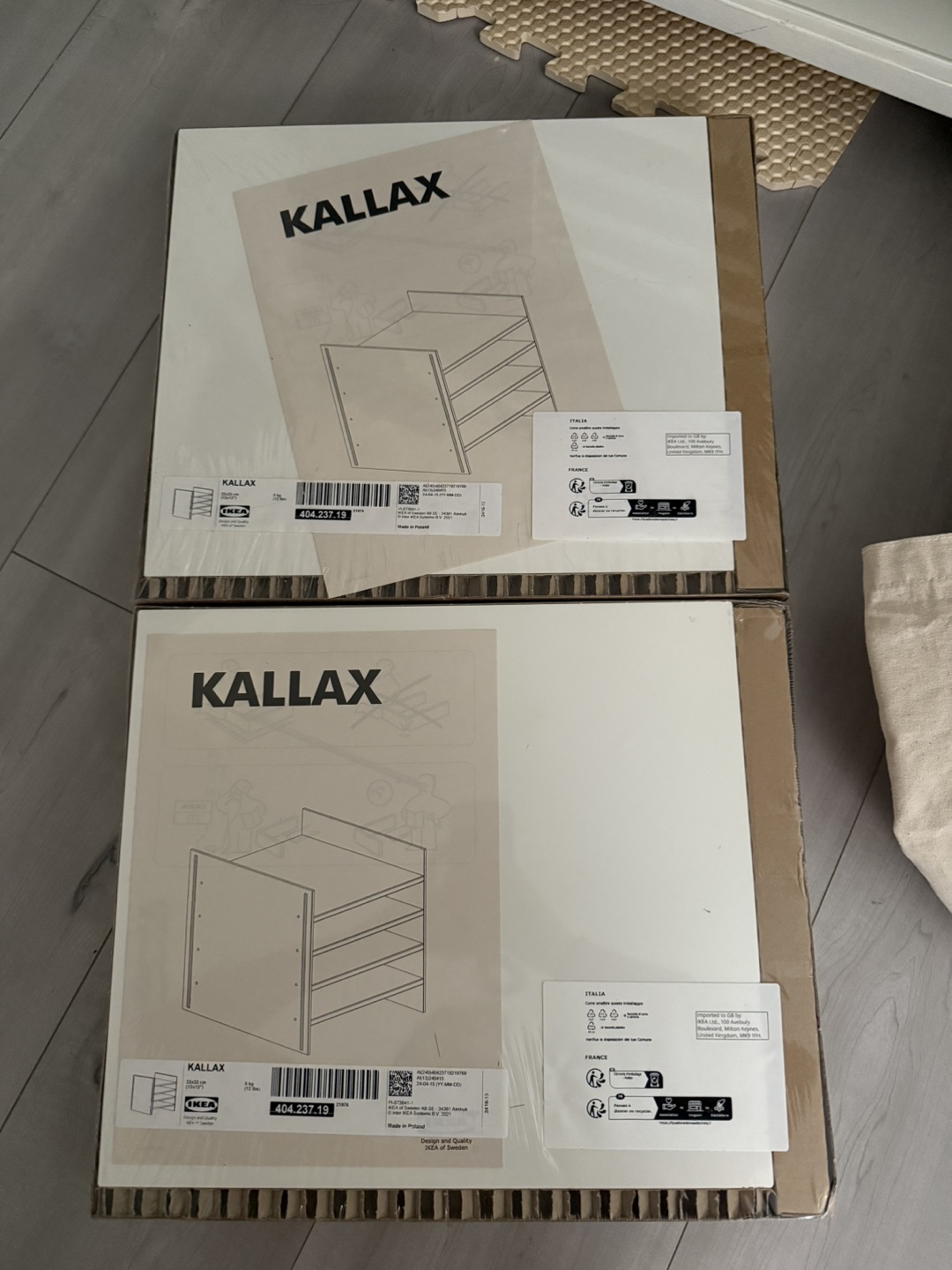 Both for $35 ikea KALLAX insert 4 shelves - brand new - photo 2