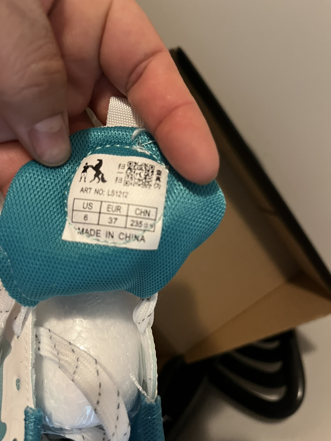 White and Blue Sneakers Size 6 - photo 2
