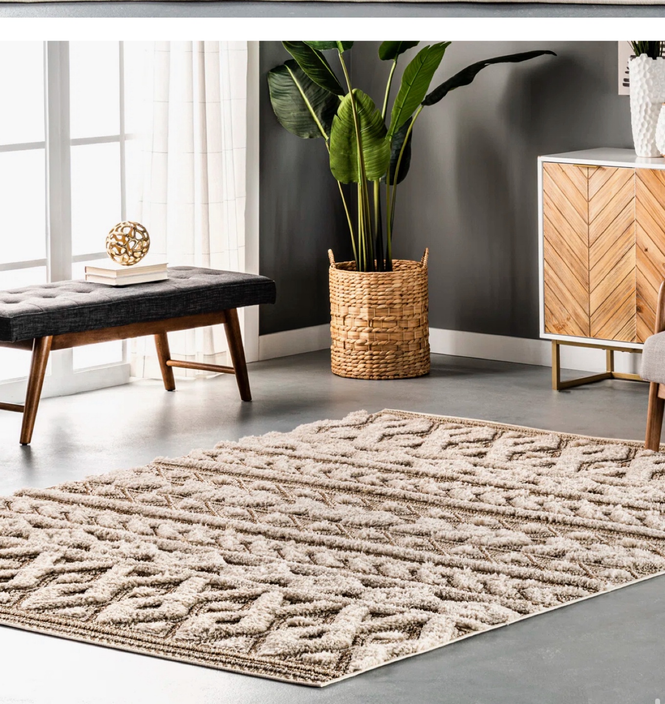Geometric Pattern Area Rug 4’ x 6’ 🥕 - photo 3
