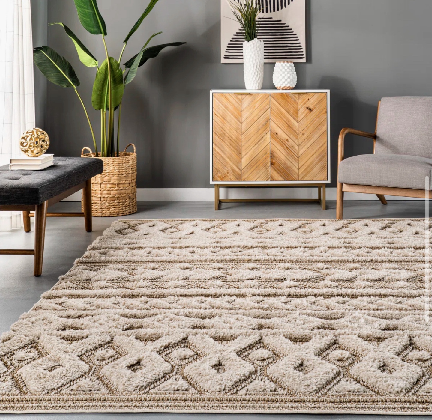 Geometric Pattern Area Rug 4’ x 6’ 🥕 - photo 2