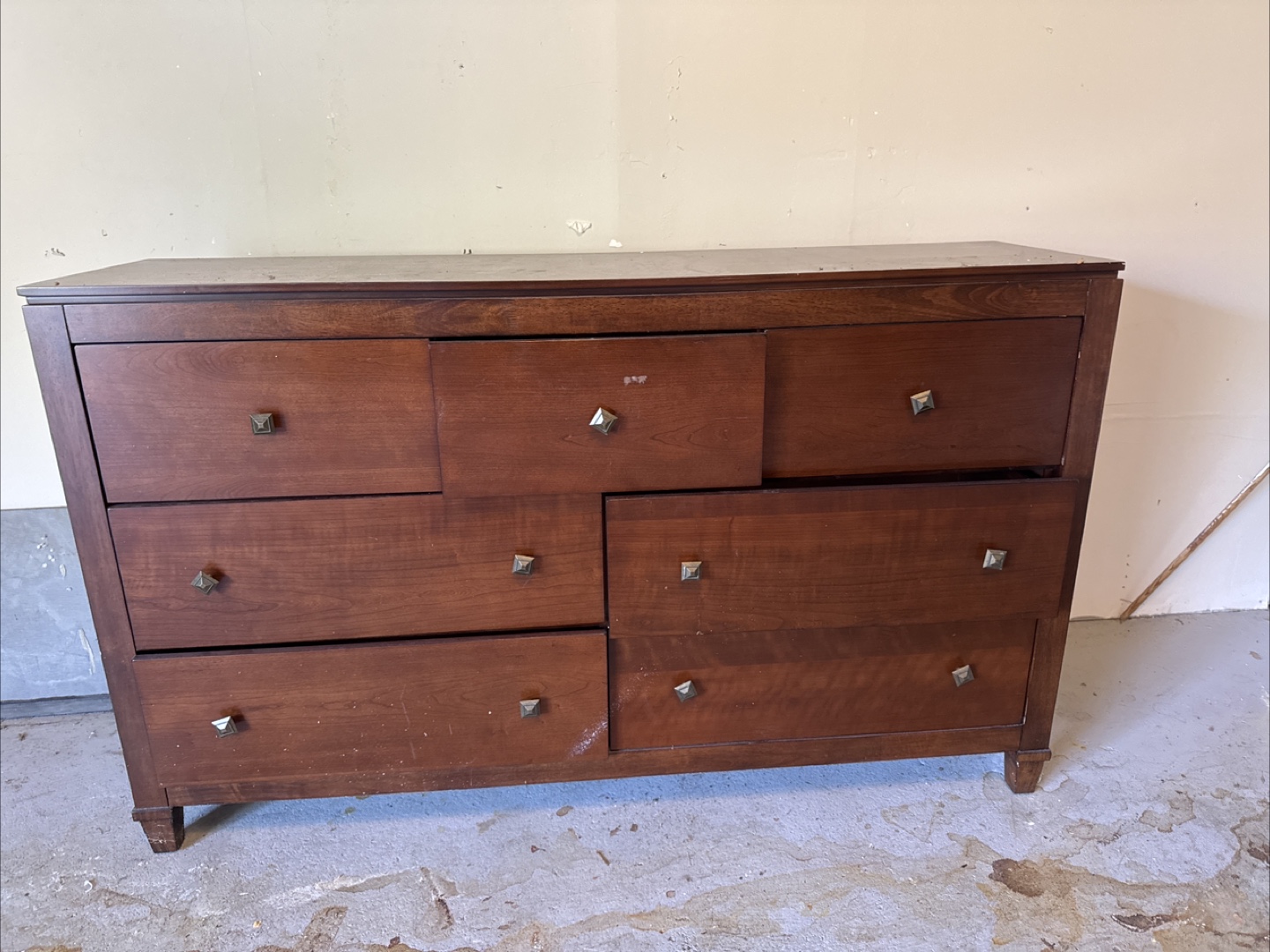 Wooden Dresser With Decorative Hardware
